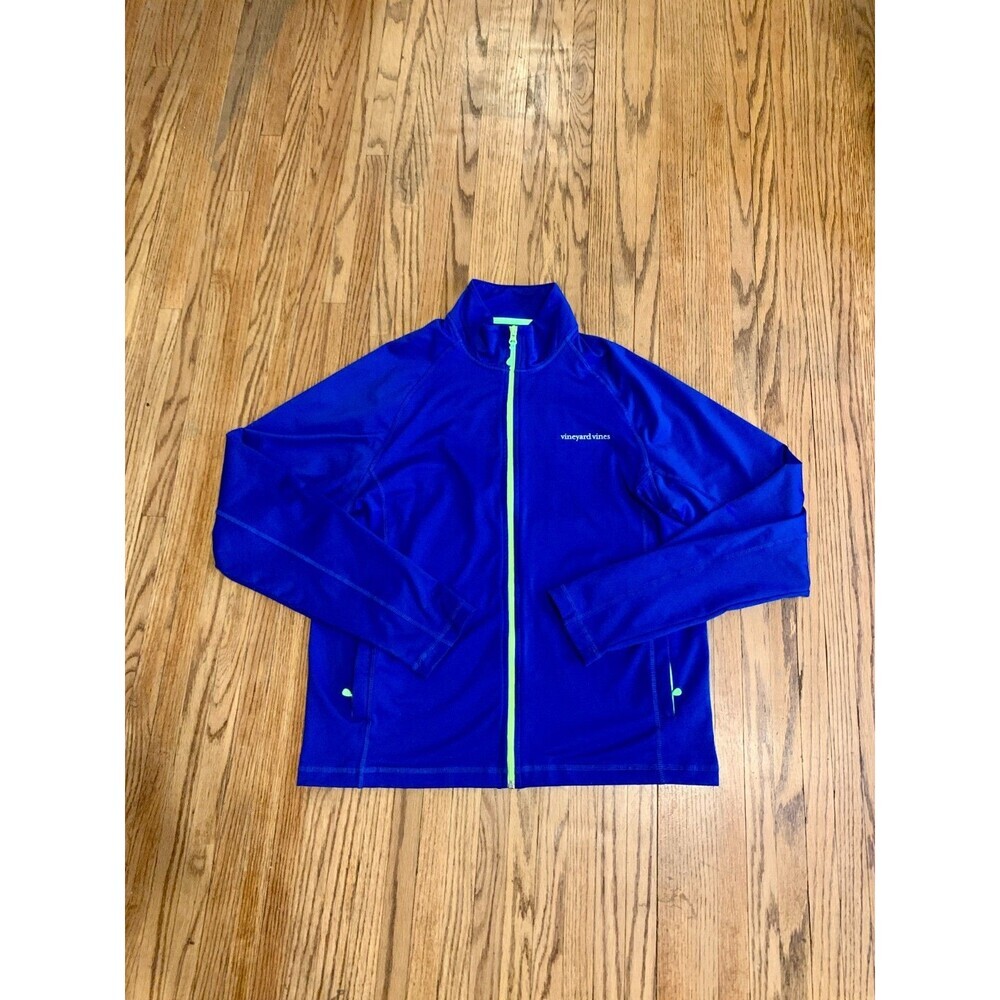 Vineyard Vines Navy Blue Performance Full Zip Golf Mens Large Jacket Lightweight